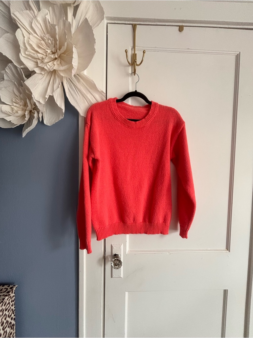 Classic Crewneck Women’s Sweater - Coral Pink